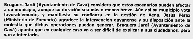 El Ayuntamiento de Gavà vota favorablemente a las rutas aéreas que supondrán un calvario para los vecinos de Gavà Mar (Reunión de la CSAAB del 6 de mayo de 2004)